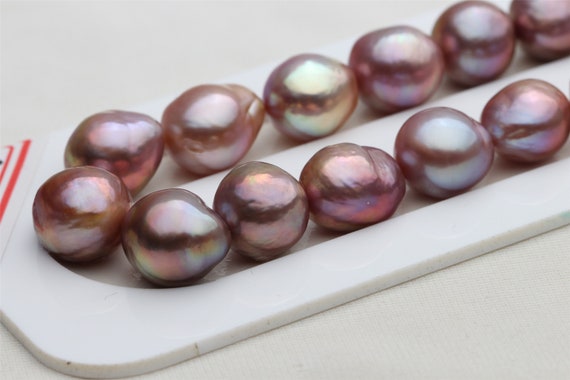 Natural Metallic Bronze Purple Drop Baroque Freshwater Loose