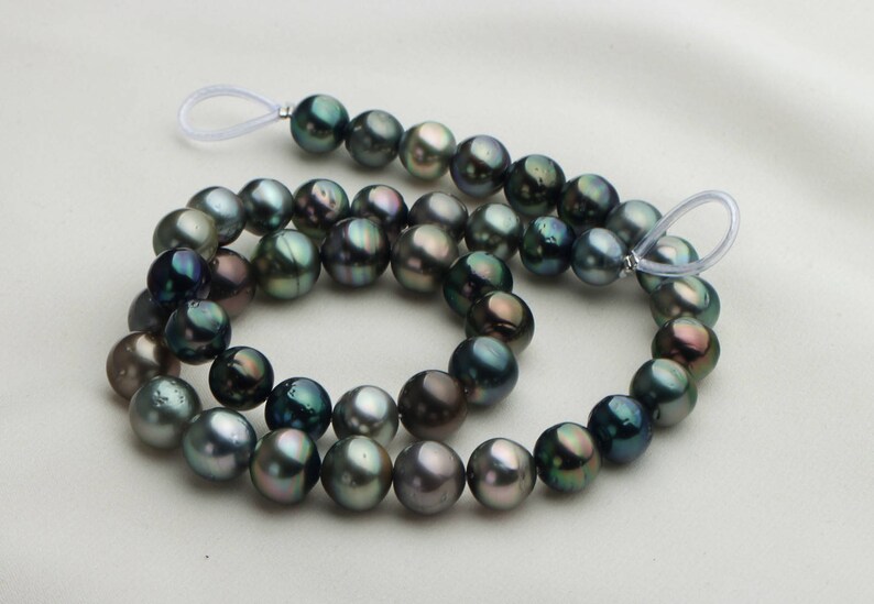 8.5-11mm Natural Mixed Color Tahitian Pearl Necklace Strand - Etsy