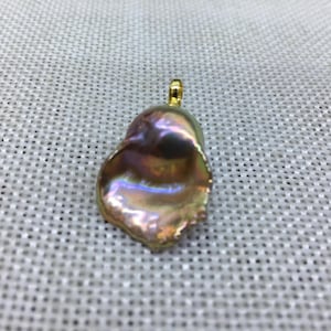 Large Natural Metallic Rainbow Color Fireball Pearl Pendant|Flameball Pearl Pendant|Large Baroque Pearl Pendant,KPD001
