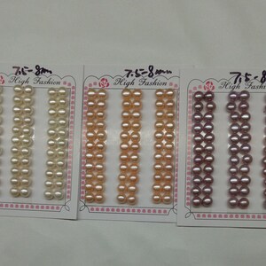 10pair 7.5-8mm Natural Color Flat Pearl Pairs,Half-drilled,Matching Button Pearl Pairs, Loose Pearl Beads for DIY