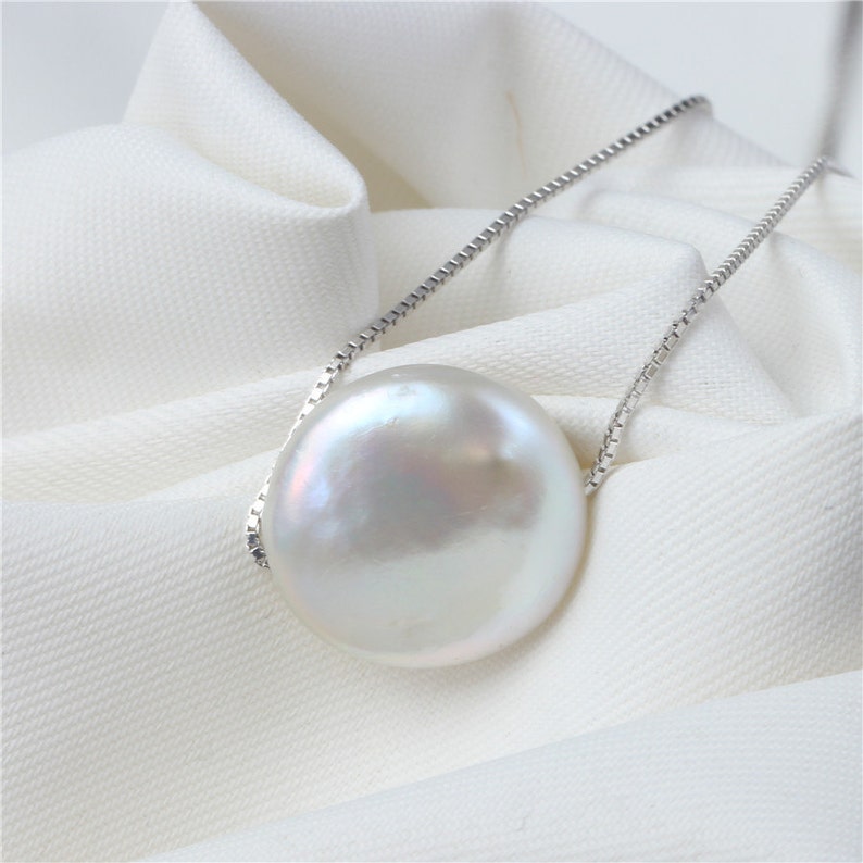 12-15mm Large Coin Pearl Pendant Floating Coin Pearl Pendant - Etsy