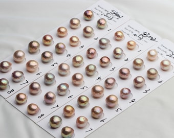 Natural Metallic Color Edison Pearl Pair for Earring Design, Natural Rainbow Color Fresh Water Pearl Pair, Loose Pearl Pearl Pair No Hole