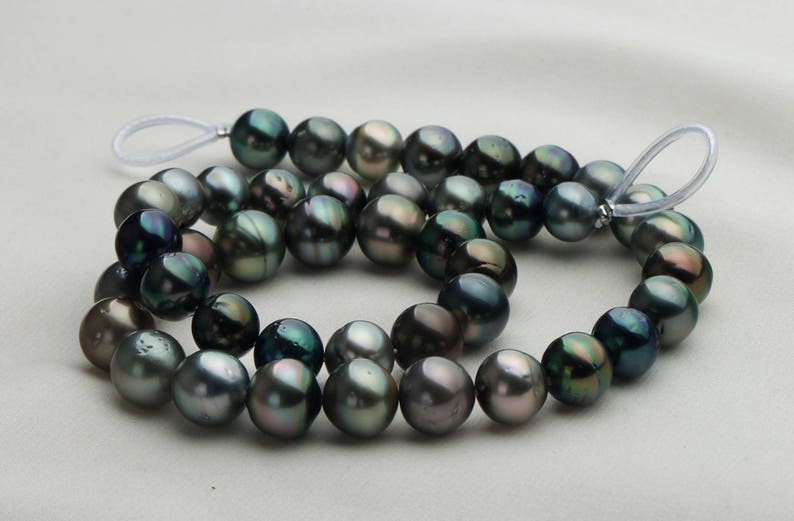 8.5-11mm Natural Mixed Color Tahitian Pearl Necklace Strand - Etsy