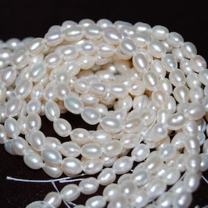 6-7mm AAA Drop Freshwater Pearl Strand Necklace, Tear Drop Pearl Necklace,Rice Pearl Full Strand,100% Genuine Freshwater Cultured Pearl