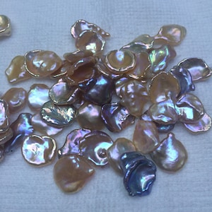12-14mm keshi loose pearl beads no hole, irregular pearl beads,metallic keshi freshwater pearls, baroque pearls