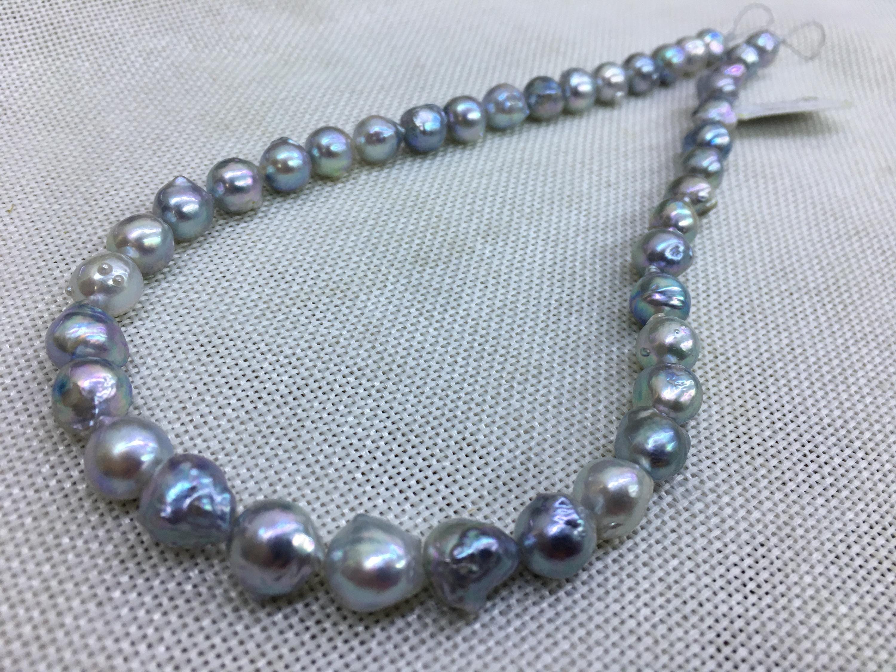 Collana Di Perle Shell Akoya Blu Scuro – AAA – Fili Da 16 A 24 Pollici - Foto 2