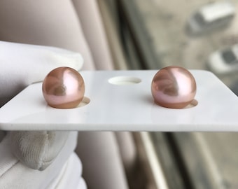 Natural Amazing Metallic Purple Edison Pearl Pair For Earrings Design,FGU016