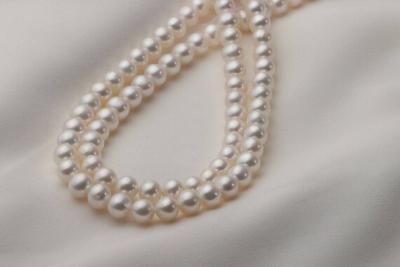 Catena Di Perle Coltivate Bianche Naturali AAA 7-8 Mm 18" + Set - Foto 6