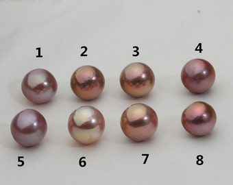 13.5-15mm Large Edison Pearl Beads with Lavender and Bronze Red Tone,Round/Semi-round