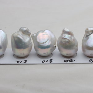 Grande perla d&#39;acqua dolce barocca bianca naturale, perla di palla di fuoco/palla di fuoco bianca metallizzata naturale per il design di gioielli