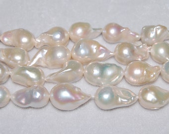 14*17mm Large Nucleated Pearl Strands Wholesale, Fireball Pearl Strands,Flameball Pearl Strands,irregular pearl strand, big baroque pearls