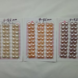 10pairs 9-9.5mm AAAA Button Pearl Pairs,Bread Round Freshwater Pearl,Matching Pearl Pair Beads,Half-drilled