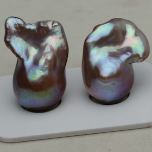 Natürliche Metallic lila Flameball Perle Paar für Ohrring und Anhänger Design, FED013