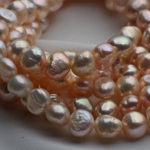 8-9 mm Metallic Pinkish Gold Barock Perlen-Strang für die Schmuckgestaltung