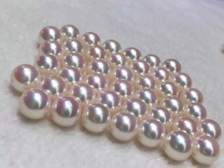 3 Strands 8-9mm White Akoya Pearl Loose Beads 14.5.