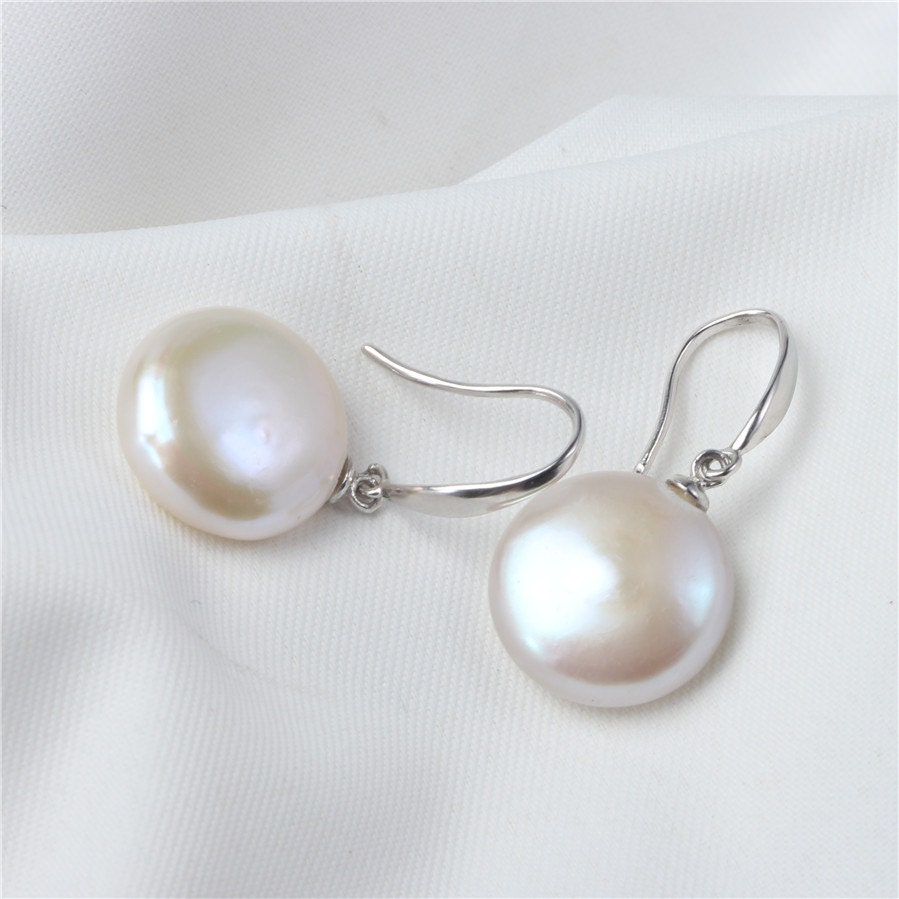 12-15mm Big Coin Pearl EarringsIrregular Pearl Earrings | Etsy