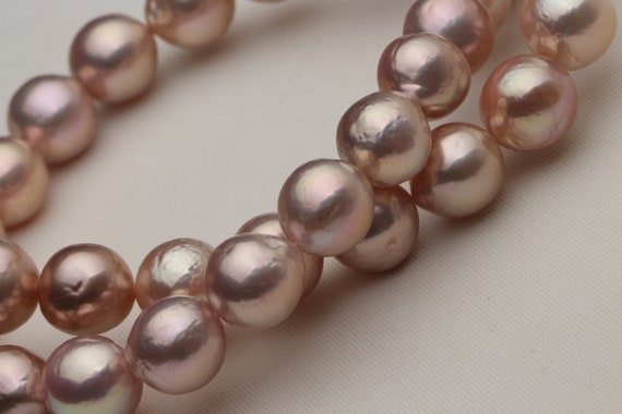 BMCP211 Big Natural Golden Peach Freshwater Cultured Pearl Strand