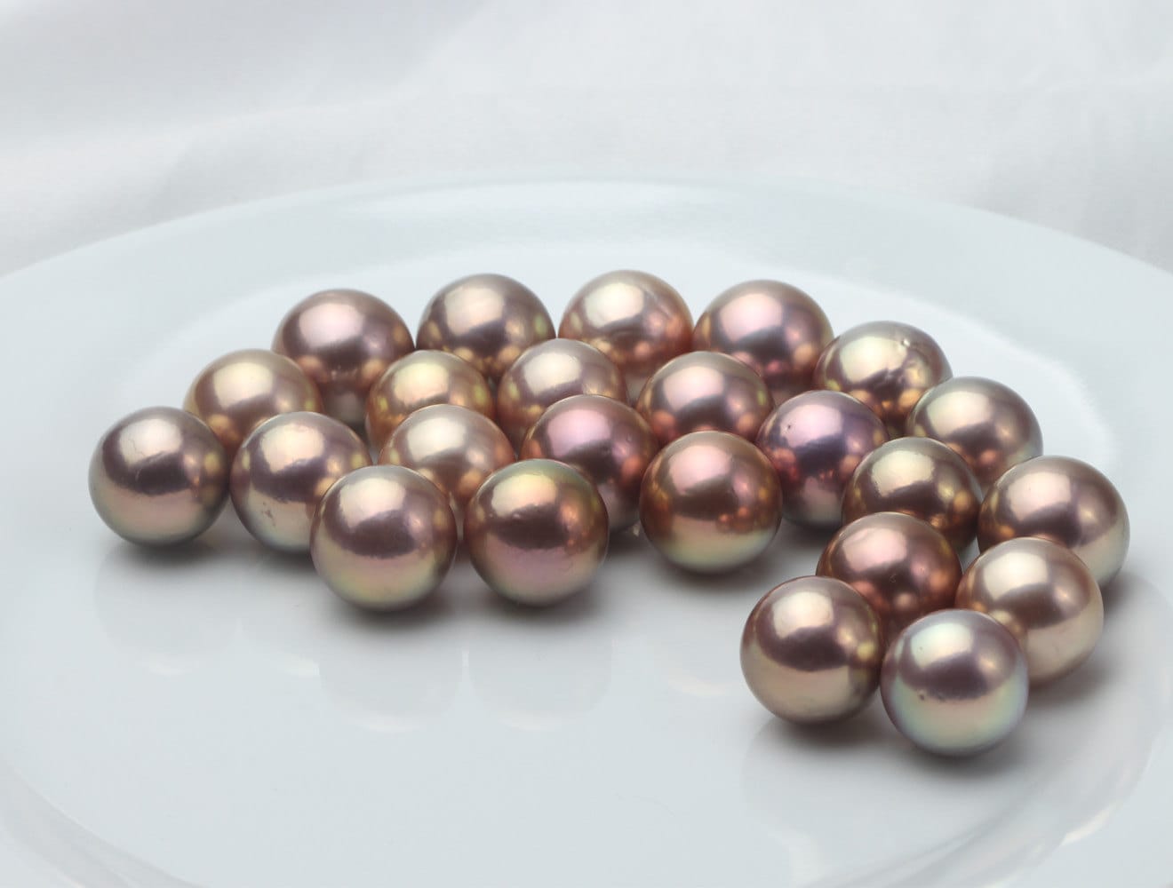 12-14mm Perfect Round Natural Metallic Bronze Edison Pearls, Round Nuclear Loose Pearl Beads No Hole, Freshwater Cultured Nucleated Pearl