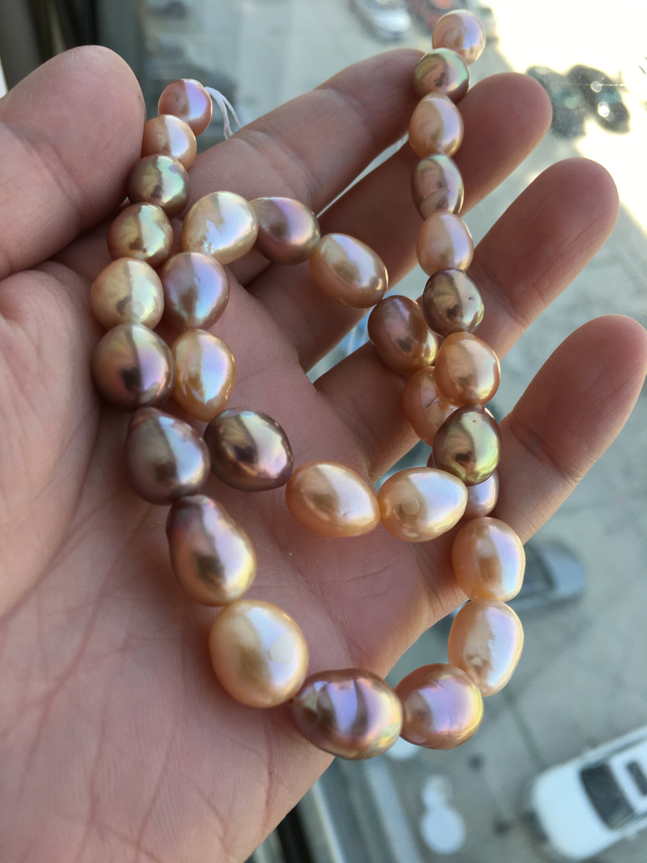 Collana Di Perle Barocche Multicolore Naturali Da 8,5-9 Mm