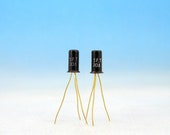 2x SFT308 Matched Pair COSEM BLACK Gold Pin Leads Germanium PNP Transistors Fuzz Face Pedal Effect Metal Case Art Project OC44N 2N2614