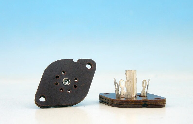 2x 7 pin SOVIET Textolite Bakelite Silver Pin Tube Sockets Miniature B7G base for EL95 STV8510 OG3 Military HiFi Audio Amps Guitar