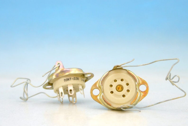 Metal holder miniature B7G base for EL95 STV8510 OG3 Military HiFi Audio Amps Guitar 2x 7 pin SOVIET CERAMIC Silver Pin Tube Sockets