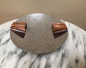 Art deco chrome and copper stadium ashtray by Revere