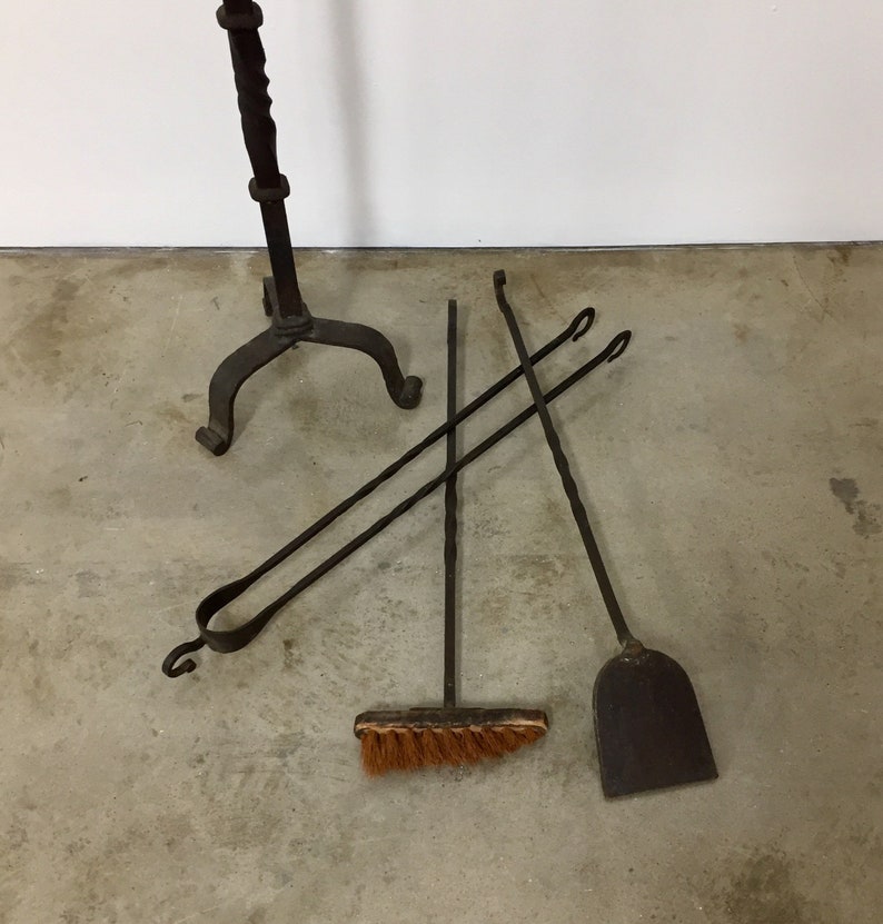 Set of Hand Wrought Iron Fire Tools Etsy