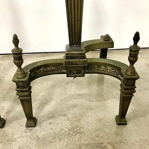 Pair of large antique brass Federal style andirons image 5