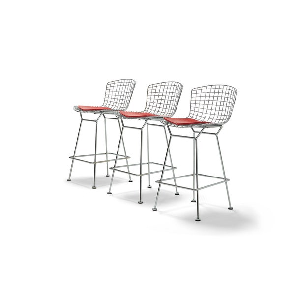 Set of 3 Bertoia bar stools by Knoll