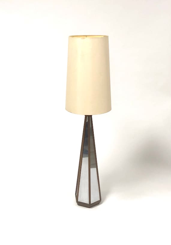 Walnut And Chrome Multifaceted Floor Lamp Made By Modeline Company