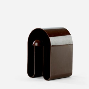 Brown plastic magazine holder designed by Rodolfo Bonetto image 4