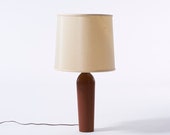 Danish turned wood table lamp