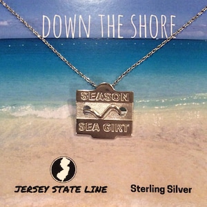 Sea Girt - Jersey Shore Sterling Silver Beach Badge Necklace
