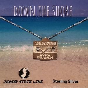 Long Branch - Jersey Shore Sterling Silver Beach Badge Necklace