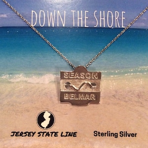 Belmar - Jersey Shore Sterling Silver Beach Badge Necklace
