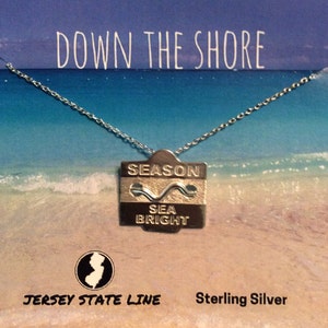 Sea Bright - Jersey Shore Sterling Silver Beach Badge Necklace