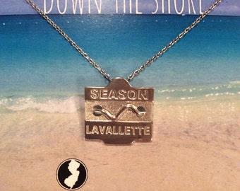 Lavallette - Jersey Shore Sterling Silver Beach Badge Necklace