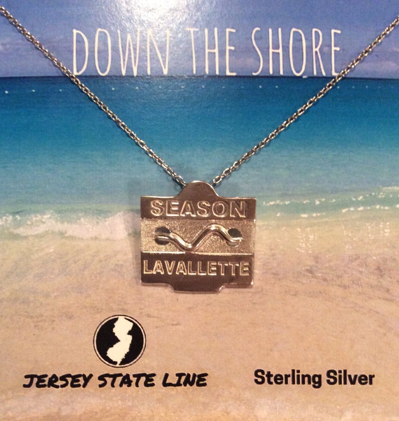 Lavallette Jersey Shore Sterling Silver Beach Badge Necklace Etsy