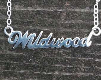 Wildwood - Collar de plata de ley de la ciudad costera de Nueva Jersey
