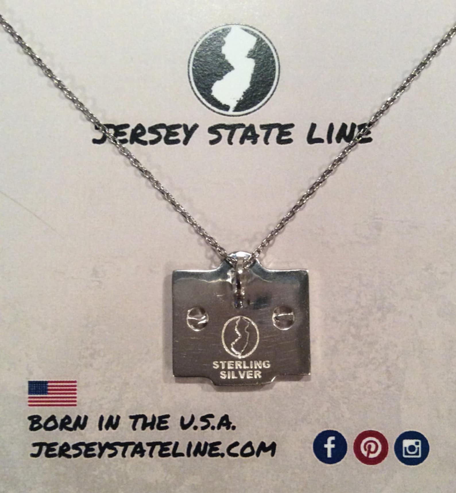 Manasquan Jersey Shore Sterling Silver Beach Badge Necklace Etsy