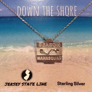 Manasquan - Jersey Shore Sterling Silver Beach Badge Necklace