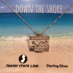 Point Pleasant Beach - Jersey Shore Sterling Silver Beach Badge Necklace