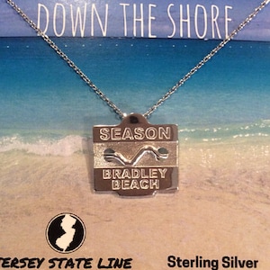 Bradley Beach - Jersey Shore Sterling Silver Beach Badge Necklace