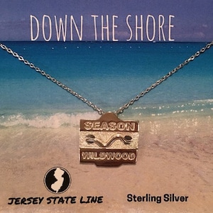 Wildwood - Jersey Shore Sterling Silver Beach Badge Necklace