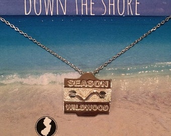 Wildwood - Jersey Shore Collar de insignias de plata esterlina de playa