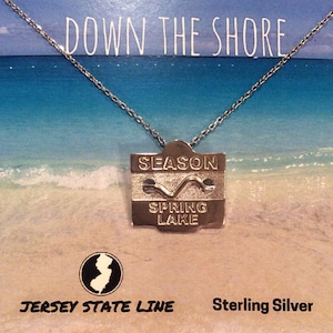Spring Lake - Jersey Shore Sterling Silver Beach Badge Necklace