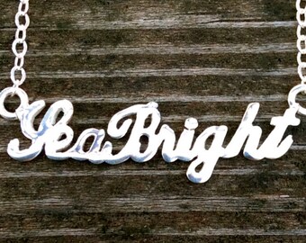 Sea Bright - Collar de plata de ley de la ciudad costera de Nueva Jersey