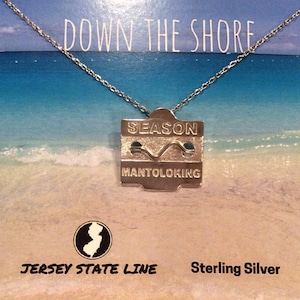 Mantoloking - Jersey Shore Sterling Silver Beach Badge Necklace