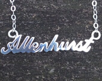 Allenhurst - Collar de plata de ley de la ciudad costera de Nueva Jersey